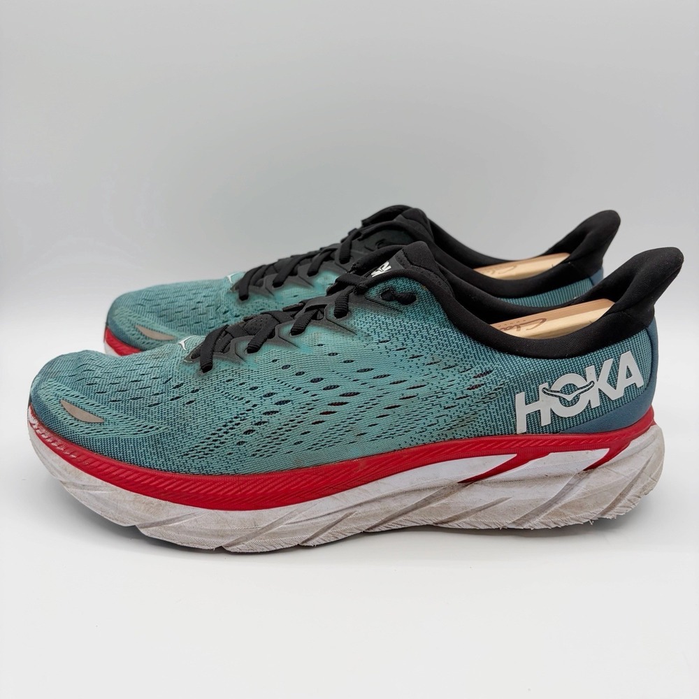 HOKA Clifton 8 Running Sneakers Shoes Men's Size 11 D RTAR Teal Aqua